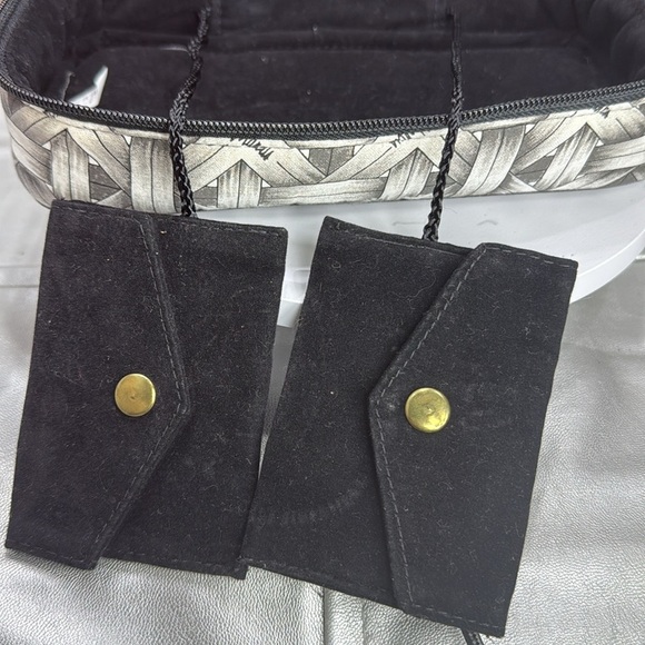(E4) Vintage Neiman Marcus black straw print travel bag - Picture 7 of 12